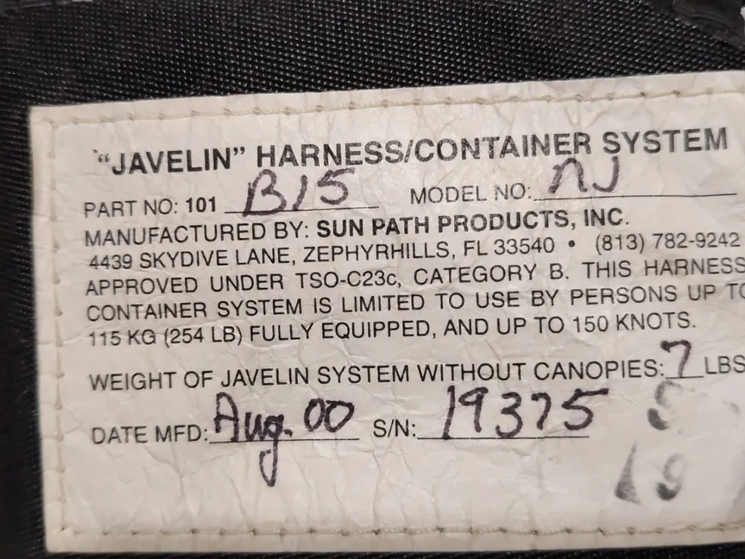 Arnés Javelin articulado, NJ, excelente estado.