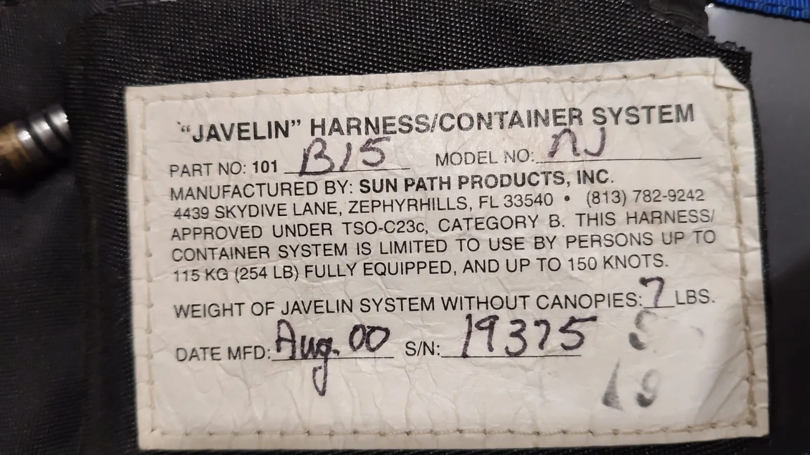 Arnés Javelin articulado, NJ, excelente estado.